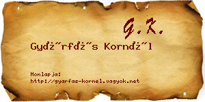 Gyárfás Kornél névjegykártya