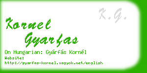 kornel gyarfas business card