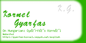 kornel gyarfas business card